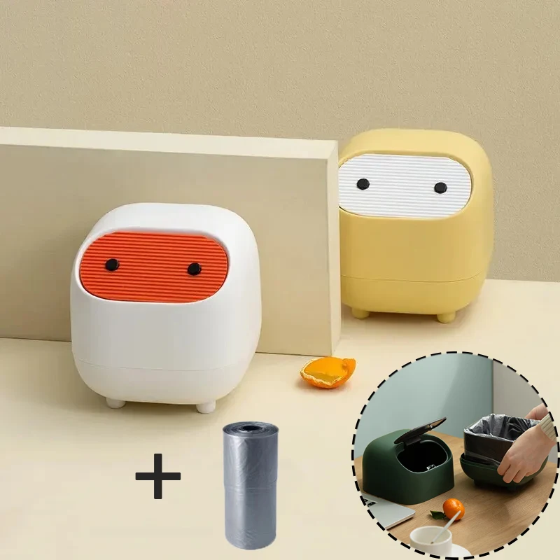 

Ninja Desktop Trash Can, Mini Double Trash Can, Creative, Small Office, Cute Ins, New, 1Pc