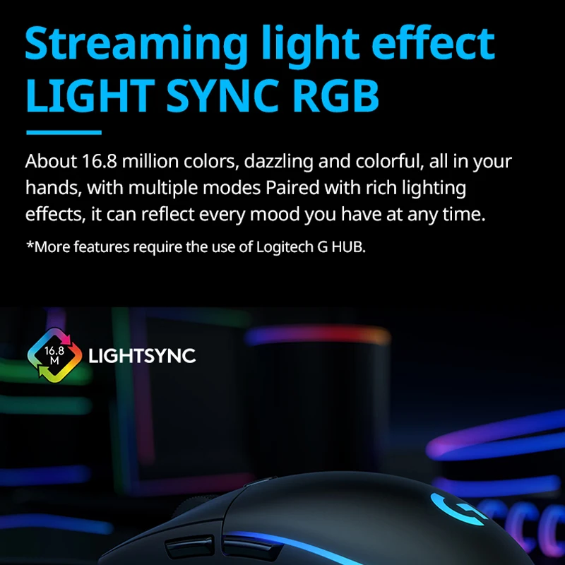 Wholesale Factory Logitech G102 G203 8000 Dpi RGB Light Effect 6 Key Game Mice Original Wired Optical Gaming Mouse For Pc Laptop