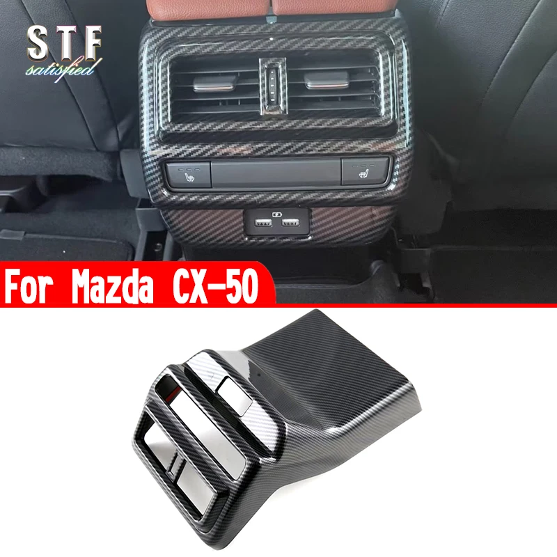 ABS Interior Rear Air-Condition Vent Outlet Cover Trim Molding Accessories Stickers For Mazda CX-50 2023 2024