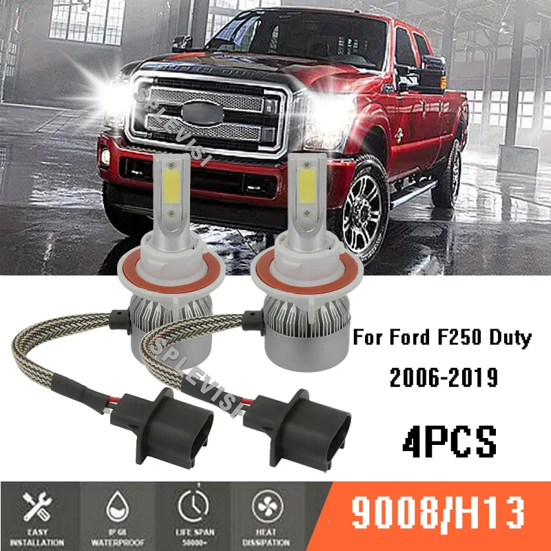 

4Pc LED White Headlight Light Bulbs Kit 6000K For Ford F-250 Super Duty 2006-2019 2006 2007 2008 2009 2010 2011 2012 2013