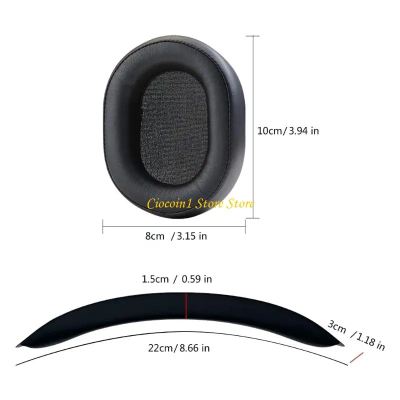 A3PC Universal Headphone Accessory Memory Foam Padding with Quick Installation Earpads For HS55 HS55 HS65 - view 6