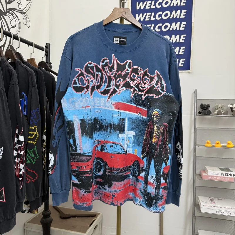 

Футболка с длинным рукавом Atl Limited Edition, винтажная, свободного кроя, с принтом, молодежная, модная, с круглым вырезом, повседневная, для мужчин и женщин