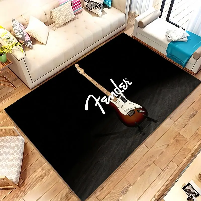 Fender Guitar Theme Rock Music Soft Large Non-Slip Area Rug,Carpet Mat for Living Room,Bedroom,Playroom & Sofa,Home Decor Gift