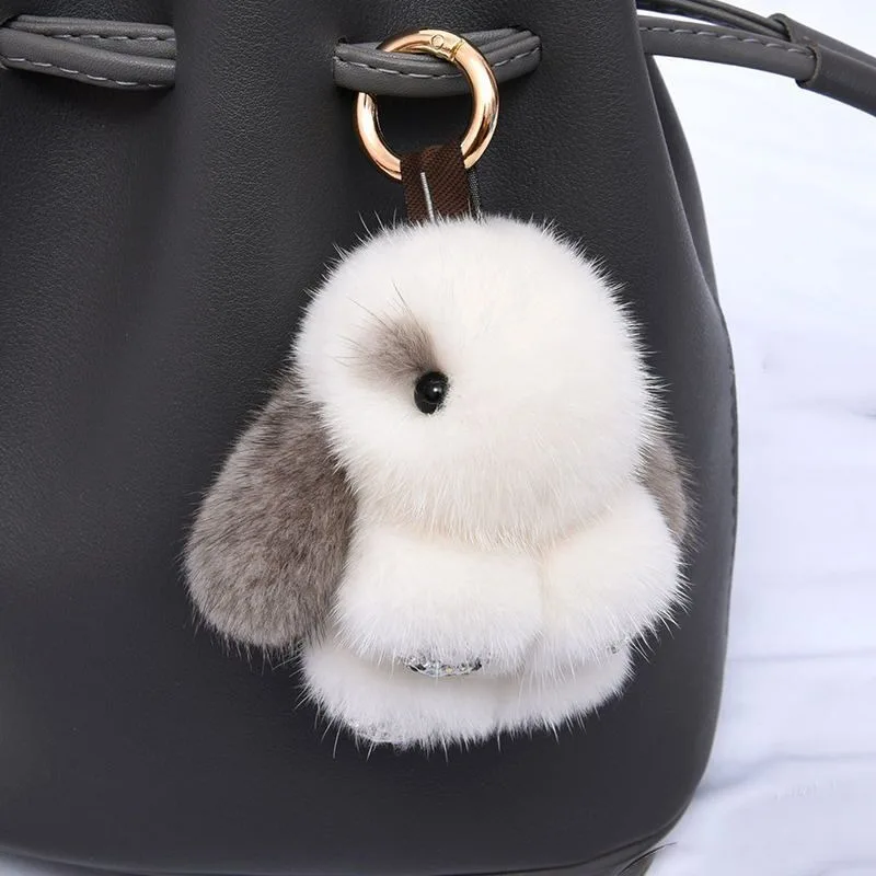 

Mink plush cute rabbit pendant, car keychain dead pendant rabbit