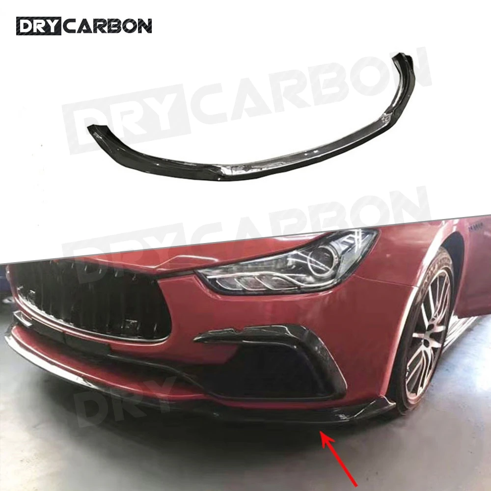 Carbon Fiber Front Lip Bumper Chin Spoiler for Maserati Ghibli 2014-2017 Front Bumper Lip Spoiler Splitter Body Kit Add On