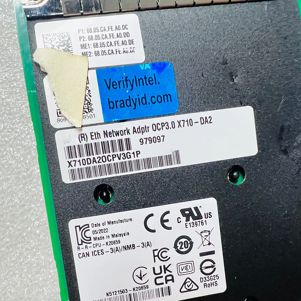 

For Intel X710DA2OCPV3G1P dual port 10 Gigabit Ethernet card X710DA2 OCP3.0