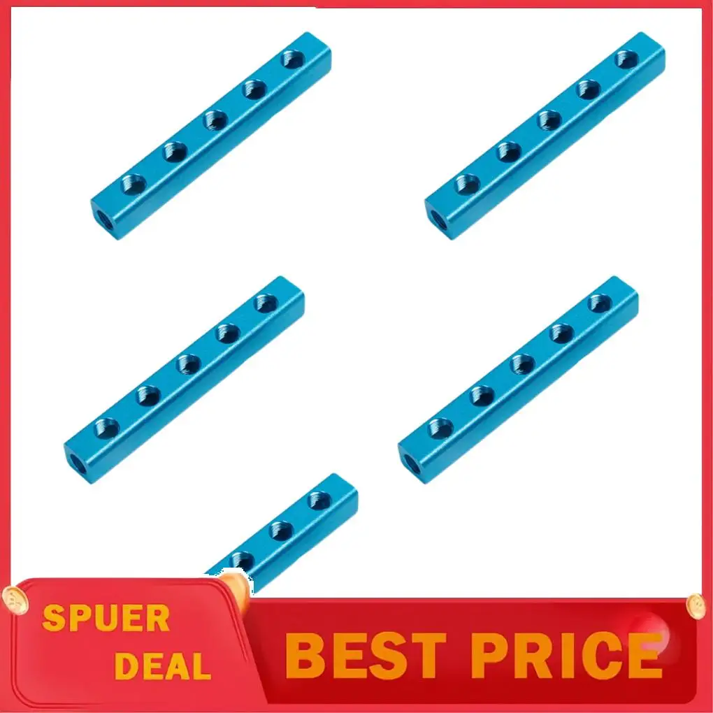 Durable 4 Way 7-Port Aluminum Strip Multi Way Splitter Air Manifold For Pneumatic Systems Widely