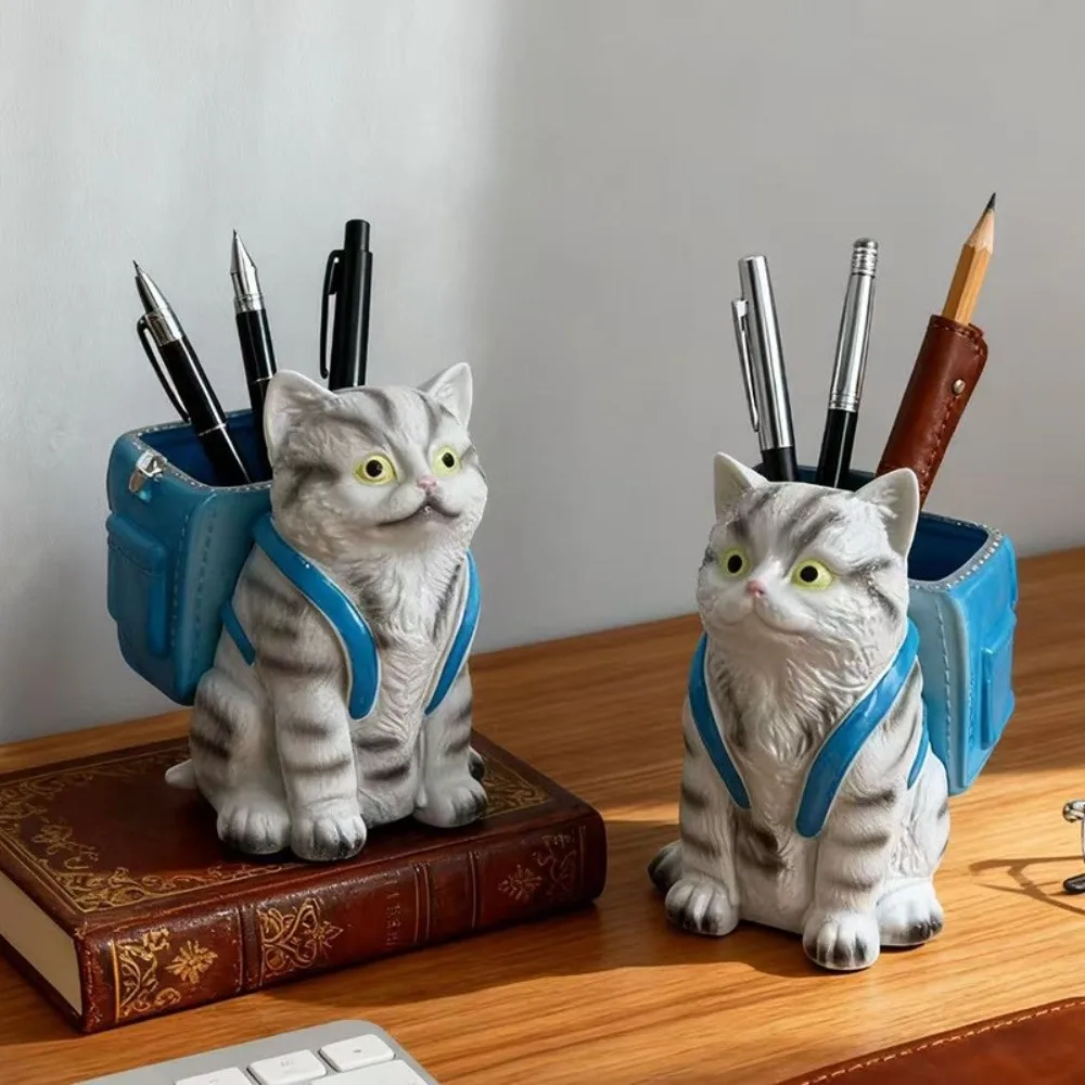 

Креативный настольный органайзер-кошка: многофункциональный держатель для ручек и коробка для хранения, мультяшный дизайн