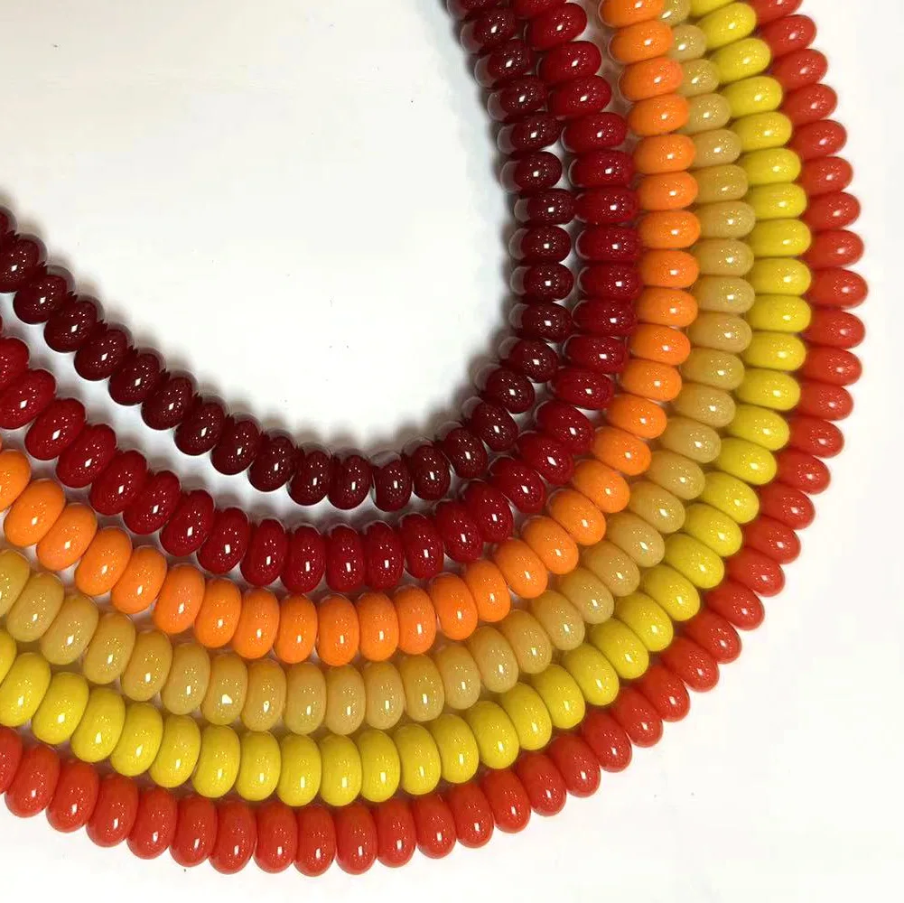 Wholesale Glass 5x8mm Wheel Bead Calculation Disc Beads Loose Beads Solid Color Spacer Spacer Gasket DIY Perforated Accessories