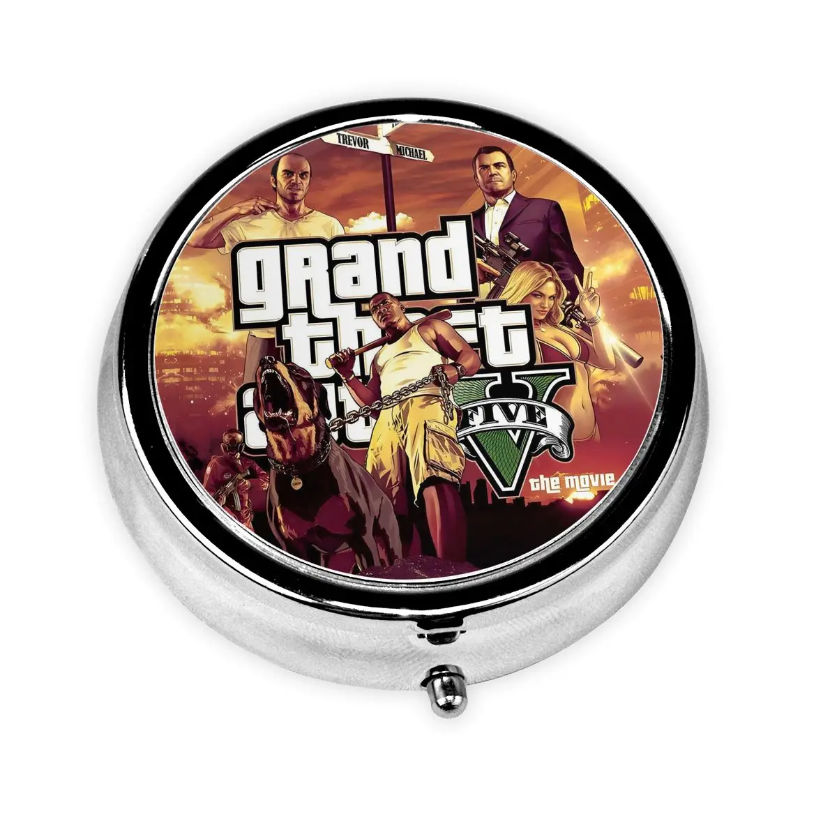 

Grand Theft Auto Liberty City Stories Металлическая коробка для таблеток Мини-видеоигра GTA Органайзер для таблеток с 3 отделениями Контейнер для хранения