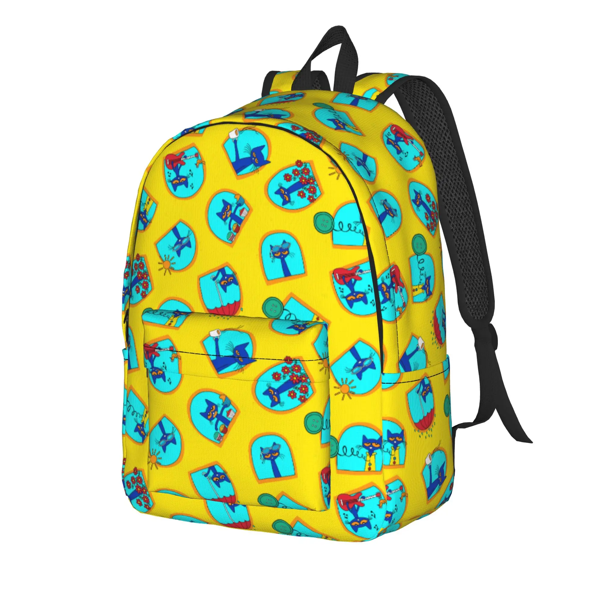 Pete the Cat   Backpack for Men Women Teenage Student Work Daypack Cartoon Kitten Laptop Canvas Bags Gift