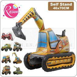 4D Car Foil Balloon Excavator tank fire truck digger Ballon Children Gifts Baby Shower Boys Birthday Party Decorations Kids Toys