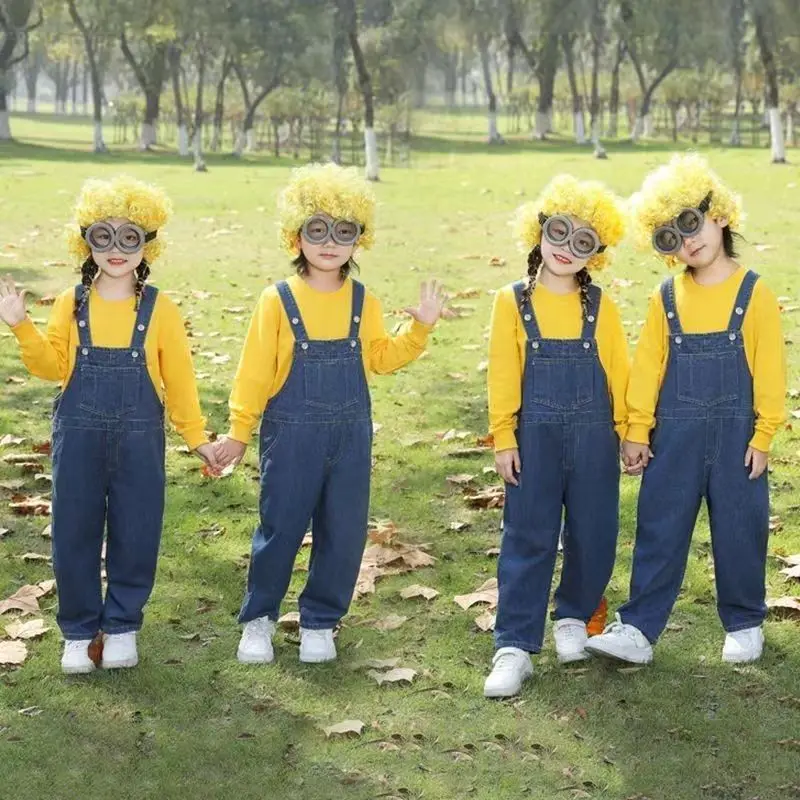 Full Family Cosplay Anime School Boy/Girl Dress Jumpsuits Kids Adult Masquerade Party Despicable Me Costumes Halloween Clothes