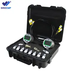 Digital Pressure Gauge Kit 2pc 80MPA 3 Hoses 12 Couplings Hydraulic Gas Water Pressure Test Kit for CAT Komatsu CASE John Deere