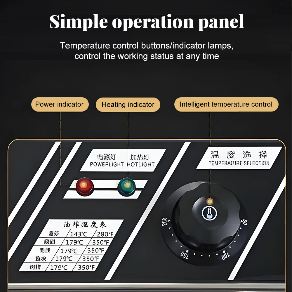 Электрическая масляная фритюрница, электрическая фритюрница большой емкости из нержавеющей стали для жареных шашлыков, палочек для теста и куриных крыльев