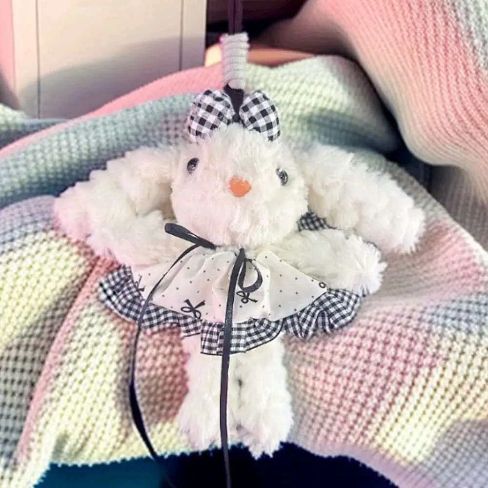 

Новая плюшевая кукла-кролик, кулон, мультяшная кукла с бантом, брелок с висячими ушками, мягкие подвесные украшения, подарки