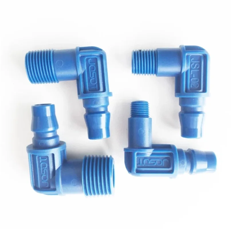 10pcs L-shaped elbow blue 90 degree quick connector 1/2 external thread 3/4 external thread straight through