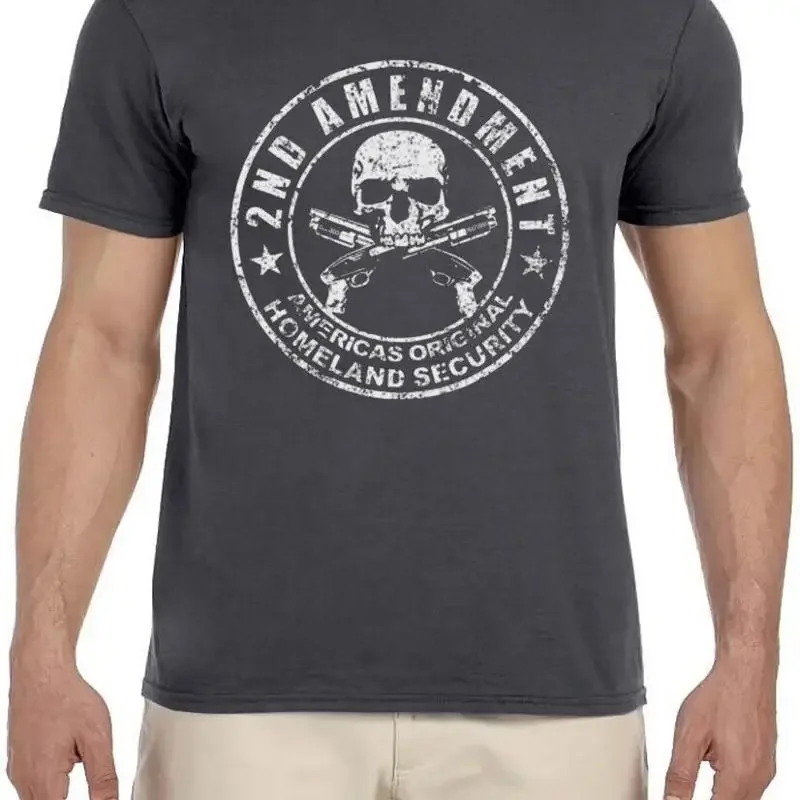 Pro 2Nd Amendment T Shirt Mens Clothing Apparel Skull