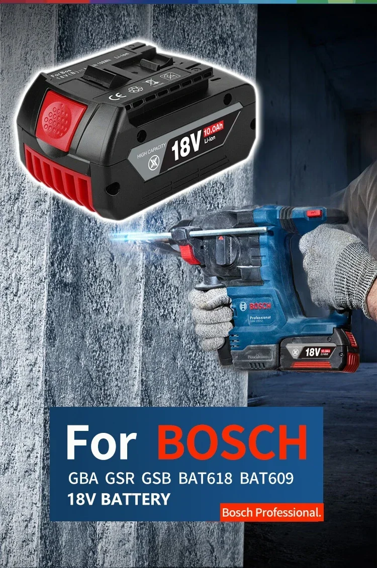 Imagem -05 - Bosch-bateria Recarregável sem Fio para o Sistema Profissional 18v 10000mah Bat609 Bat618 Gba18v80 21700