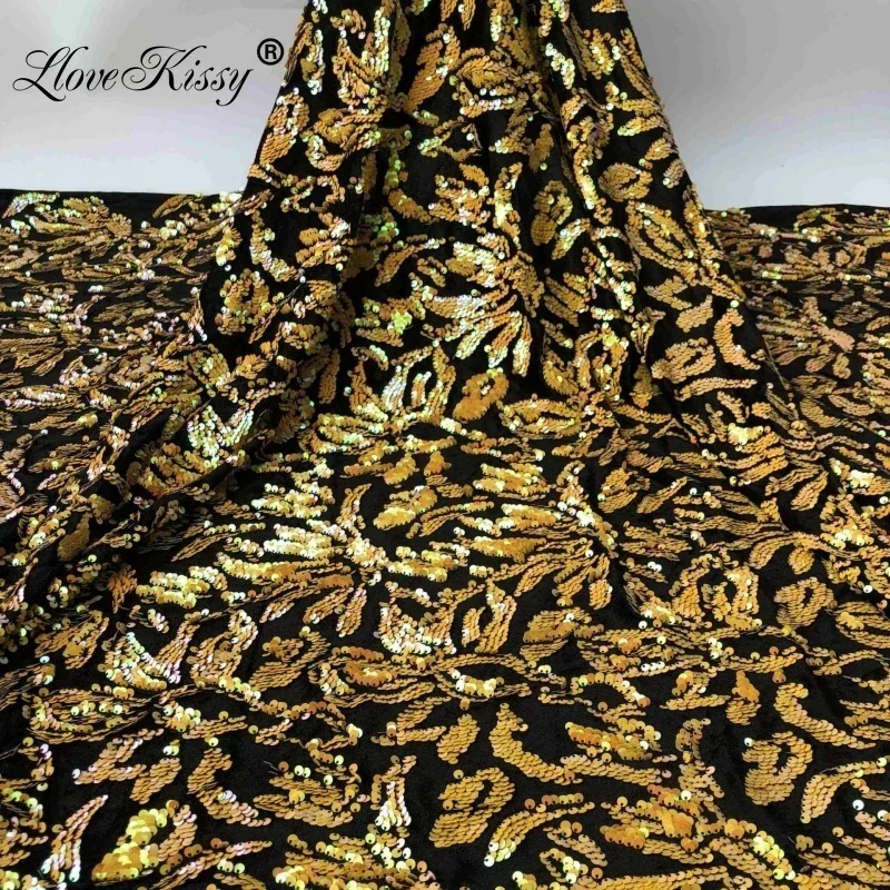 Wholesale 5MM Velvet Fabric Sequin Fabric DIY Shoes Hats Children\'s Clothing Dresses Embroidery Lotus Sequin Fabric Wide:125CM