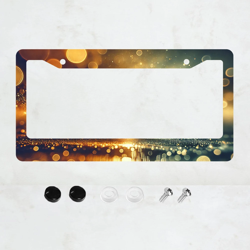 

1PC shiny aluminum license plate frame, universal type, water droplet design, front cover, suitable for the United States