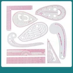 4pcs/set Fashionable And Clear Metric Sewing Ruler Set, French CurvePattern Making Ruler Package For Beginner Tailor Designer