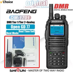 Baofeng-walkie talkie DM-1701 dmrデジタル,オープンdg77,デュアルモードハムラジオ,デジタルおよびアナログ,デュアルタイムスロットティア1 2バンド