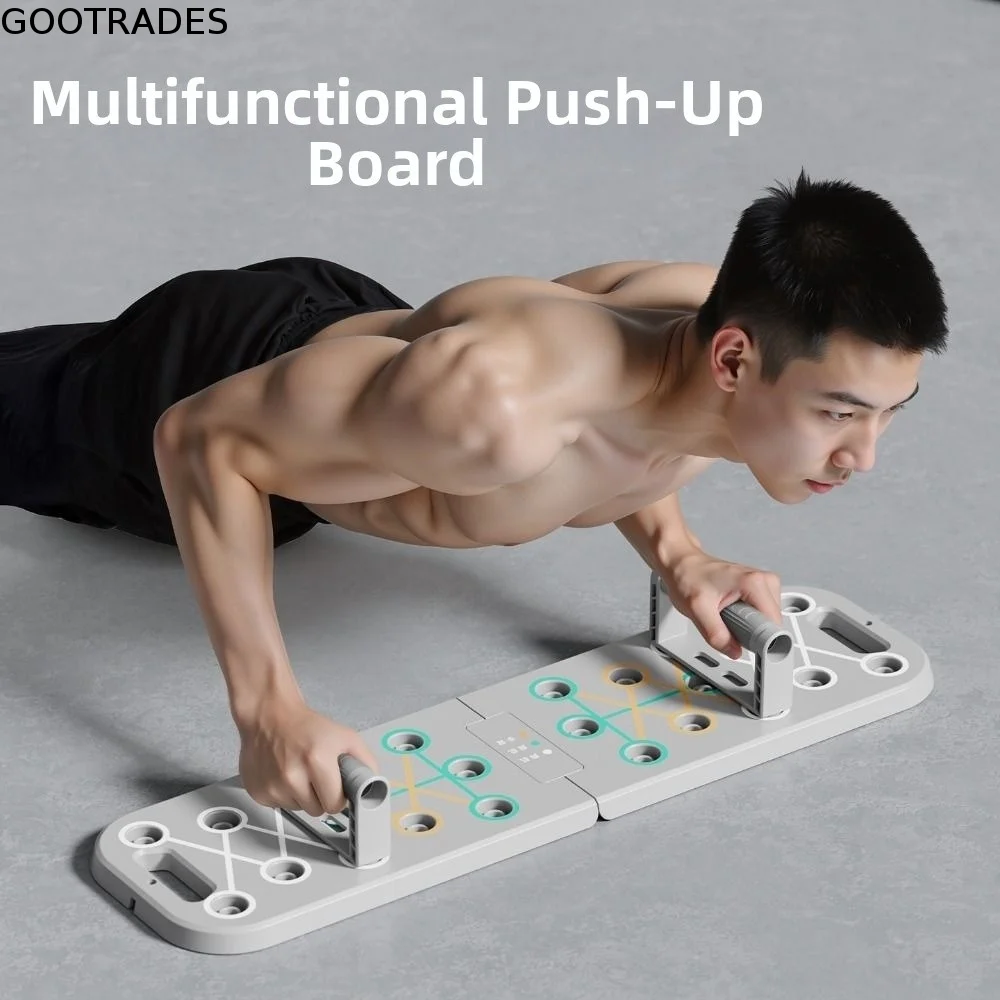 Portable Push-Up Stand with Handle Foldable Chest Press Rack Ergonomic Anti Slip Push Up Board Set Sit-Up Support