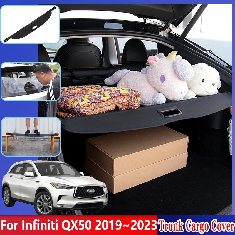 

Car Trunk Cargo Cover For Infiniti QX50 J55 Accessories 2019~2023 2022 Retractable Shield Partition Privacy Shades Car Interior