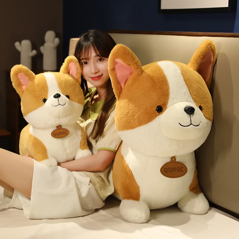 Creative Plush Toy Cute Corgi Soft Doll Lovely Dog Suitable Toy Kids Toy Throw Pillow Birthday Gift w1400