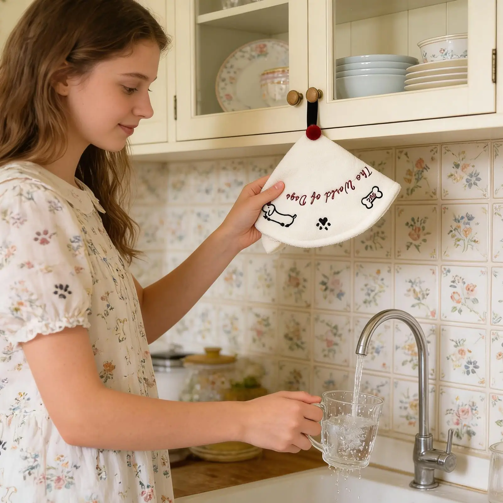 Hand Towels For Kitchen Cute Quick Drying Decorative Soft Bathroom Towels Hand Cloth For Counter Mirror Glass Home Apartment