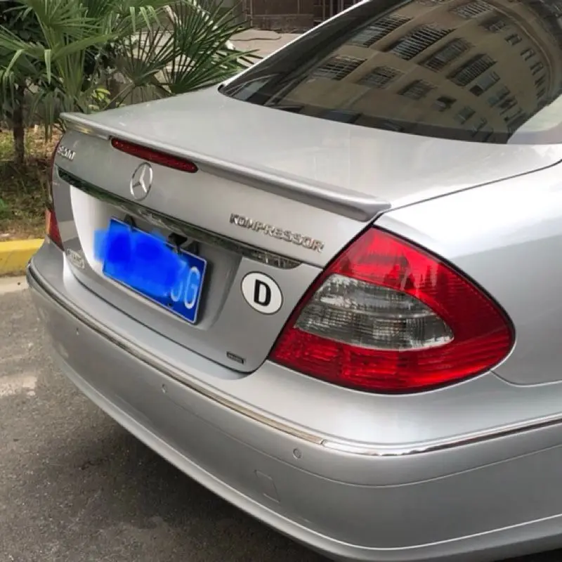 For W211 Spoiler 2002-2009 Mercedes-Benz W211 E-class E200 E260 Spoiler ABS plastic Material Car Rear Wing Color Rear Spoiler