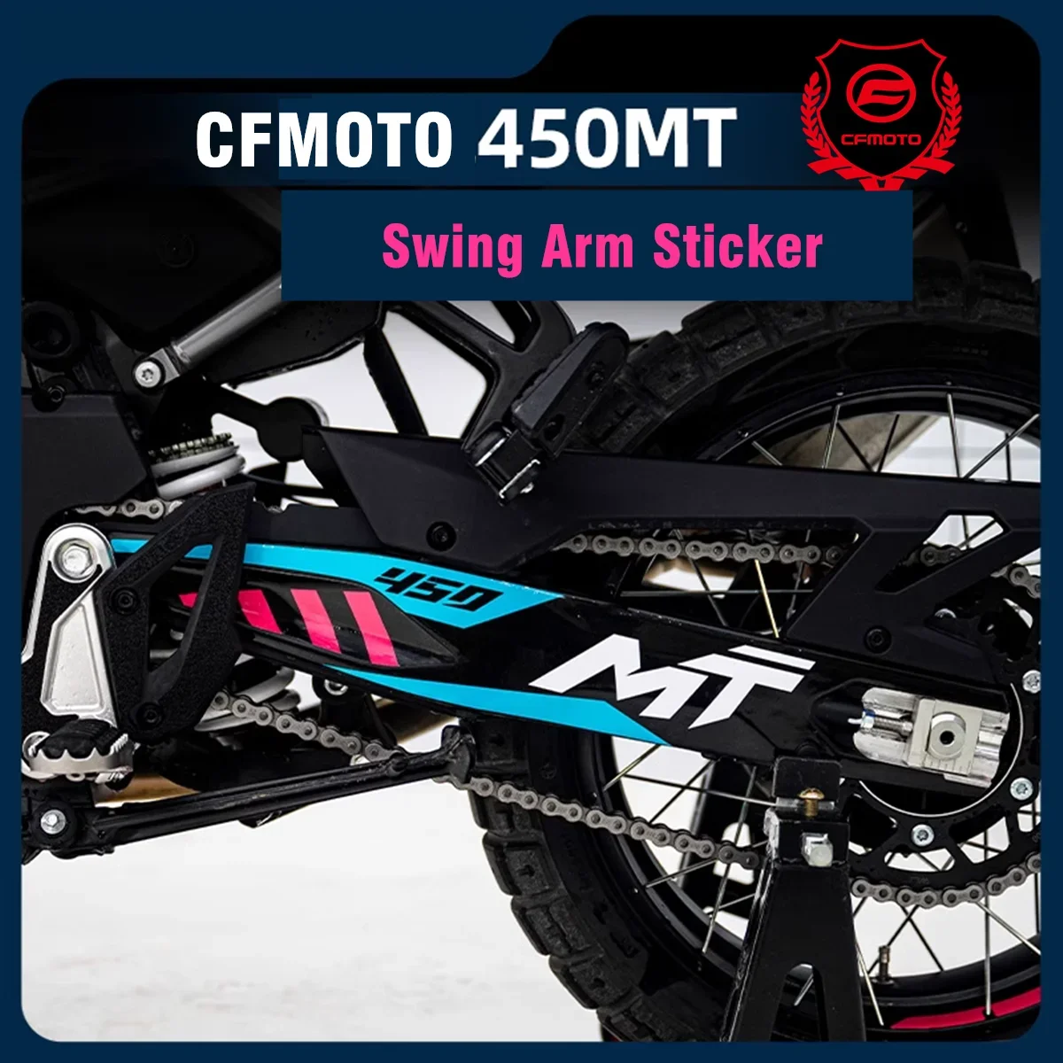 For CFMOTO 450MT Swing Arm Stickers Rotating Shaft Protection Reflectived Vinyl Decals 450 MTAdventure Adv Motorcycle Decoration