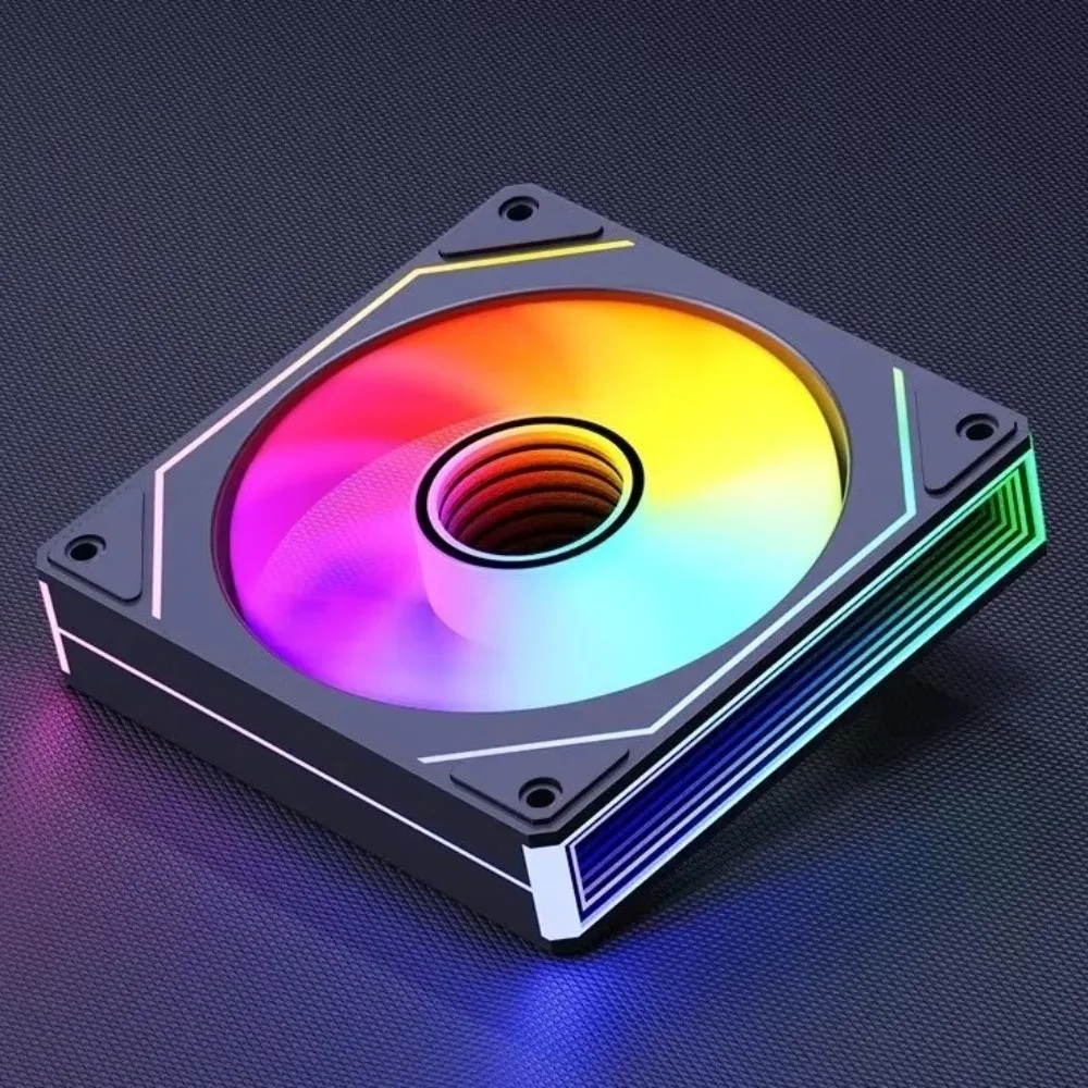 Geräuschloser 120mm PC-Gehäuselüfter PWM 4-Pin Computer-Kühllüfter Leiser ARGB-Computerlüfter Wasserkühlung – Detail 11