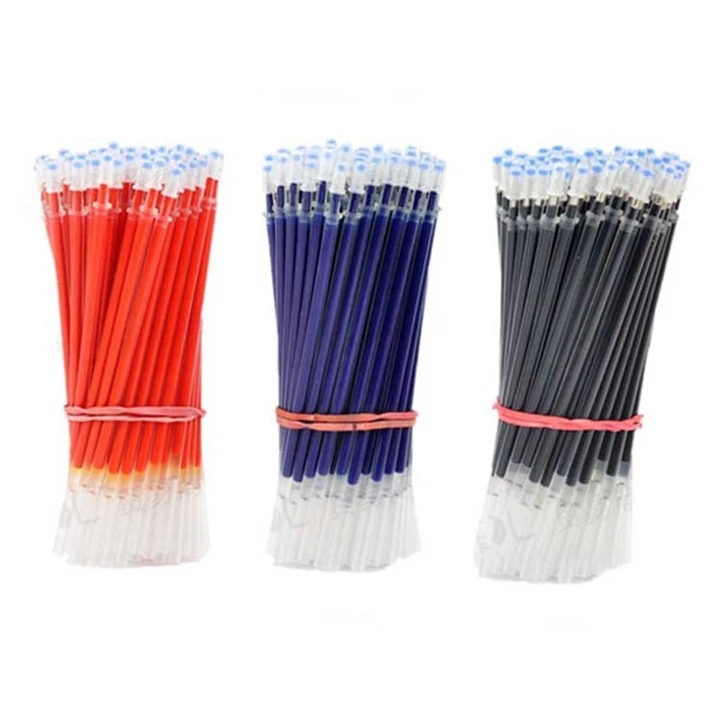 Ensemble de stylos gel pour étudiants, stylo à bille, encre noire bleue et rouge, stylo Kawaii, fournitures scolaires et de bureau, papeterie,