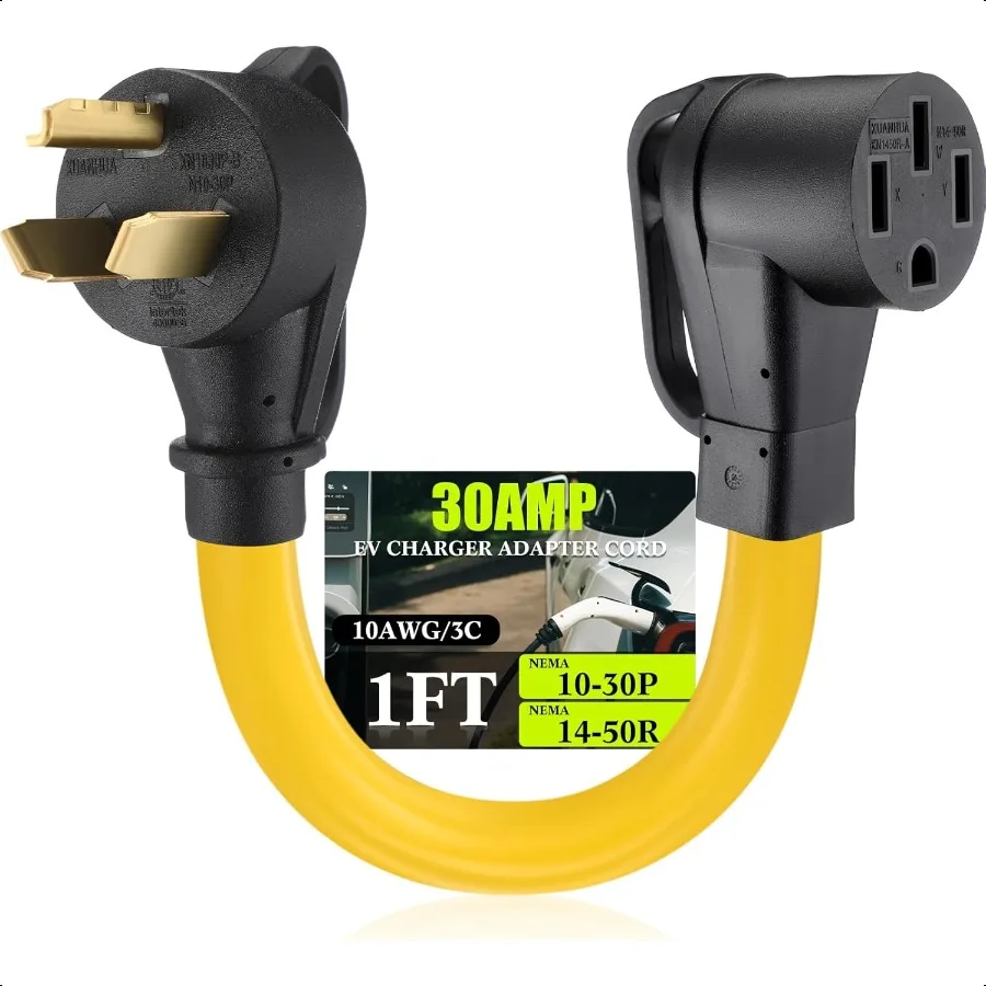 

Переходник для зарядного устройства 1030P–1450R, совместимый с 3-контактным разъемом Nema 30 А, сушильной машиной «папа» на 50 А, 4-контактный разъем «мама» EV для уровня 2 C