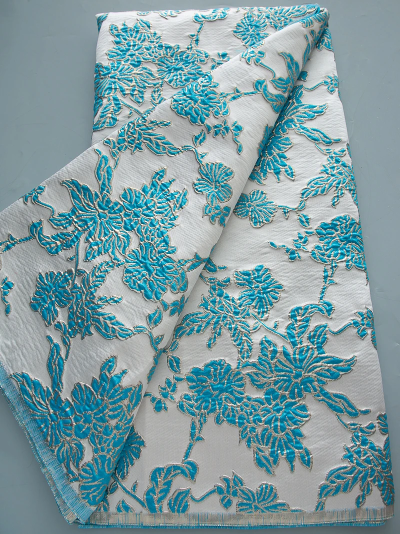 French Brocade Jacquard Lace Fabric 2025 High Quality African Nigerian Gliding Organza Lace For Women's Party Dresses Sew A2622