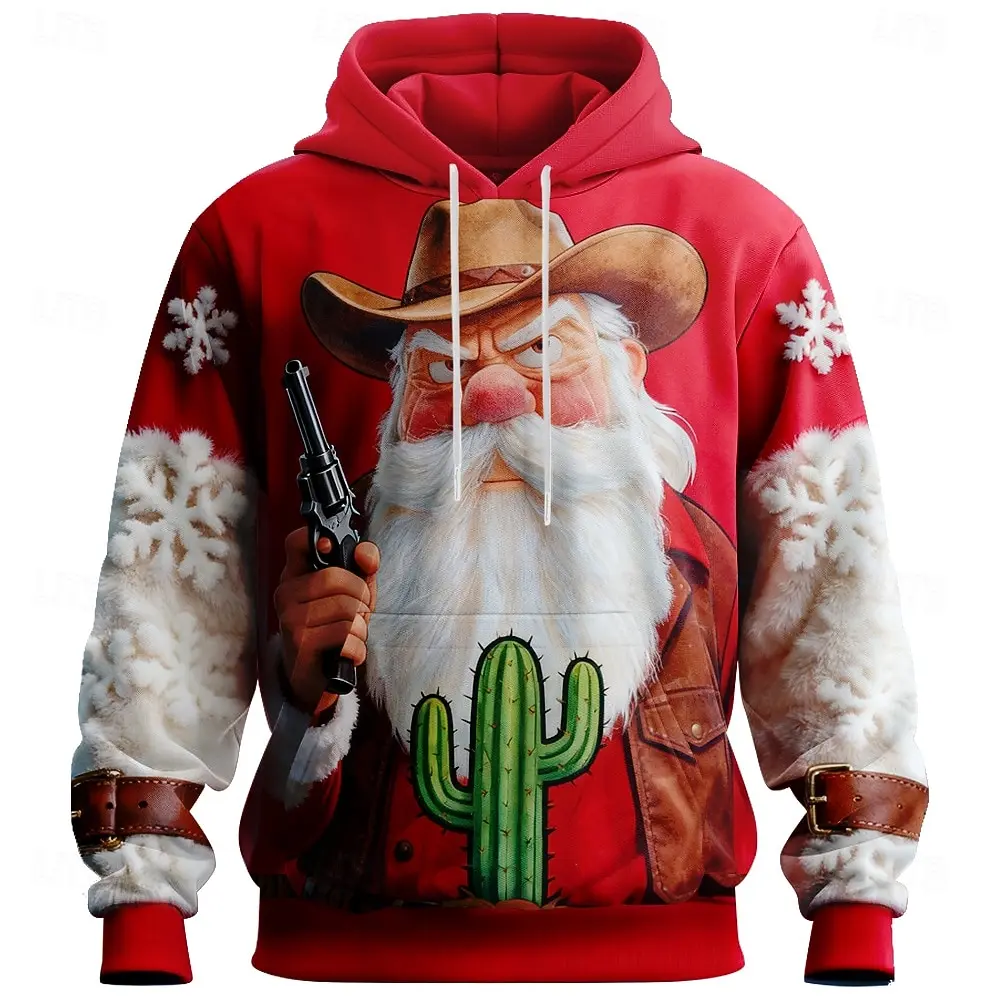 

Funny Santa Clause Graphic Men's Hoodies Fashion Creative Personality Long Sleeve Tops Autumn Winter Daily Casual Hooded Clothes