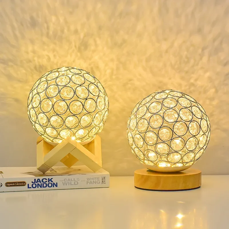 Three-color Toning Table Lamps for Bedroom Room Decor Nordic Desk Bedroom Sleep Atmosphere Bedside Glass Night Moon Planet Lamp