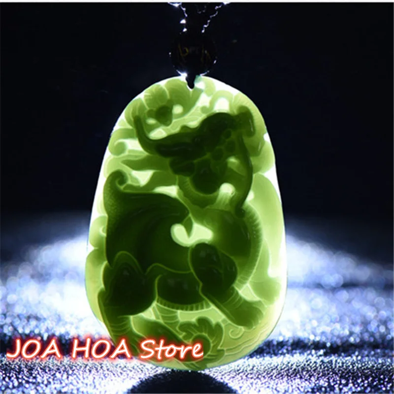 

Mythical Beast Natural Hetian Qing Green Jade Feitian Lucky Pixiu Pendant QILIN Necklace Quality Jewelry