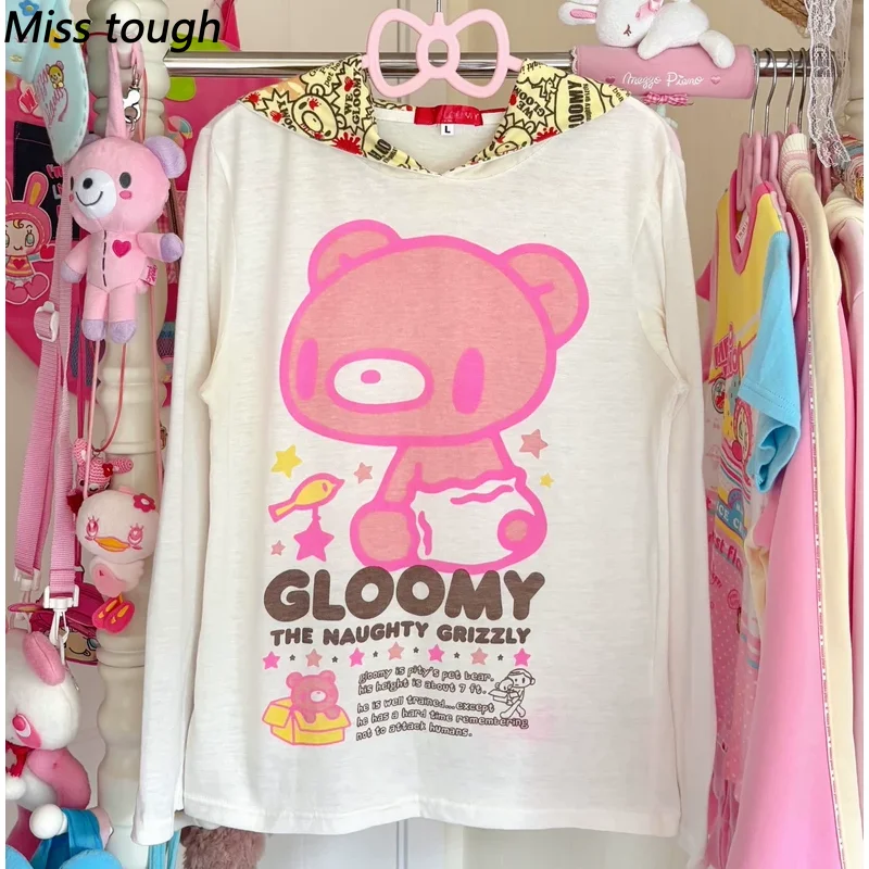 Japanese Lolita Kawaii Cute Cartoon Bunny Ear Hoodies Jacket Women Coat Gothic Dark Harakuju Korean Fashion Jacket Party Outfits
