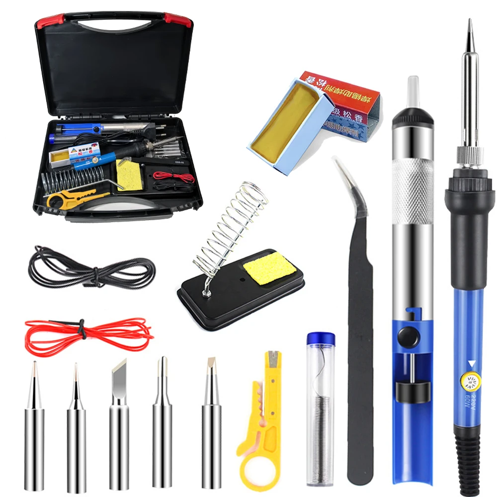 Adjustable Temperature Electric Soldering Iron 220V 60W Multifunctional Welding Solder Rework Station Heat Repair Tools