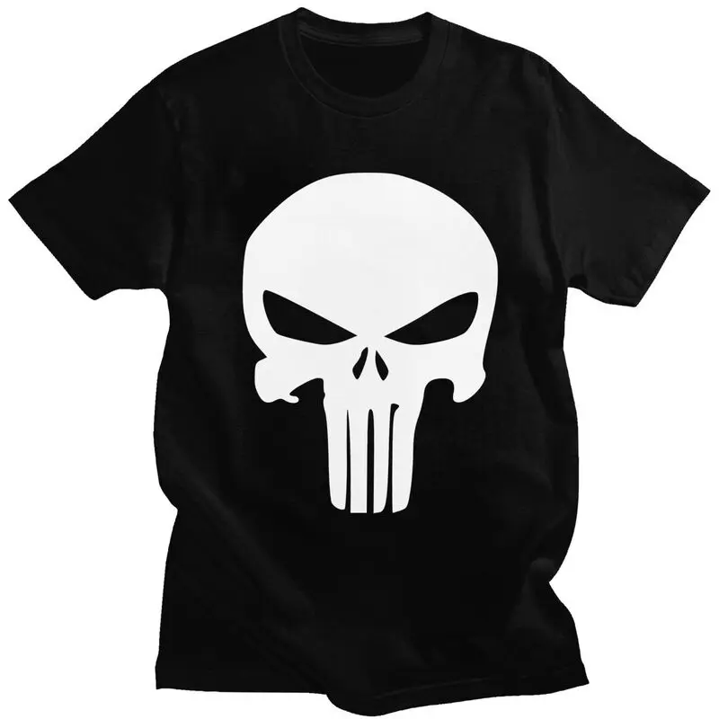 Custom Punisher Skeleton T Shirts Short Sleeves Cotton Tshirts Unique T-shirt Printed Skull Tee Loose Fit Clothing