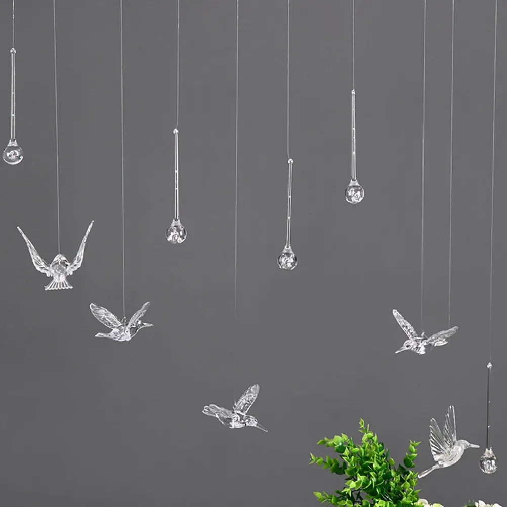 12Pcs Acrylic Raindrop Crystal Beads Wedding Hanging Beads Decor Light Refraction Centerpiece Delicate Decor Party Ornament