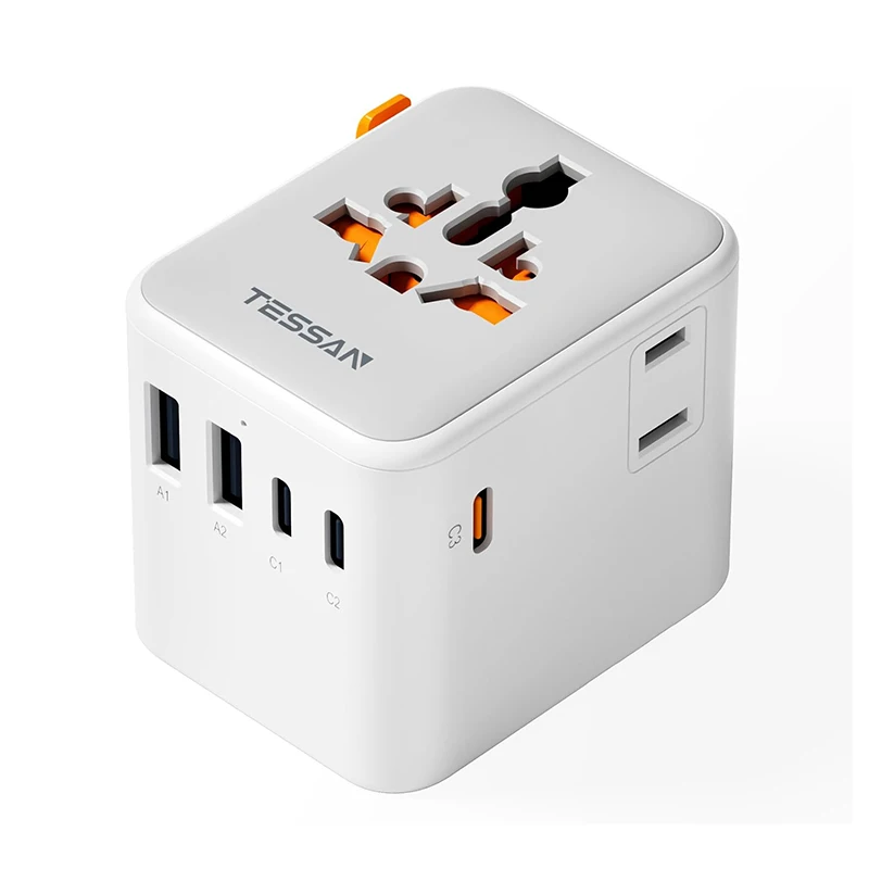TESSAN 65W GaN Uniwersalny Adapter Podróżny Międzynarodowy 28W 20W z 4/5 Portami USB Przenośna Ładowarka do EU/UK/USA/AUS — zdjęcie produktu 7