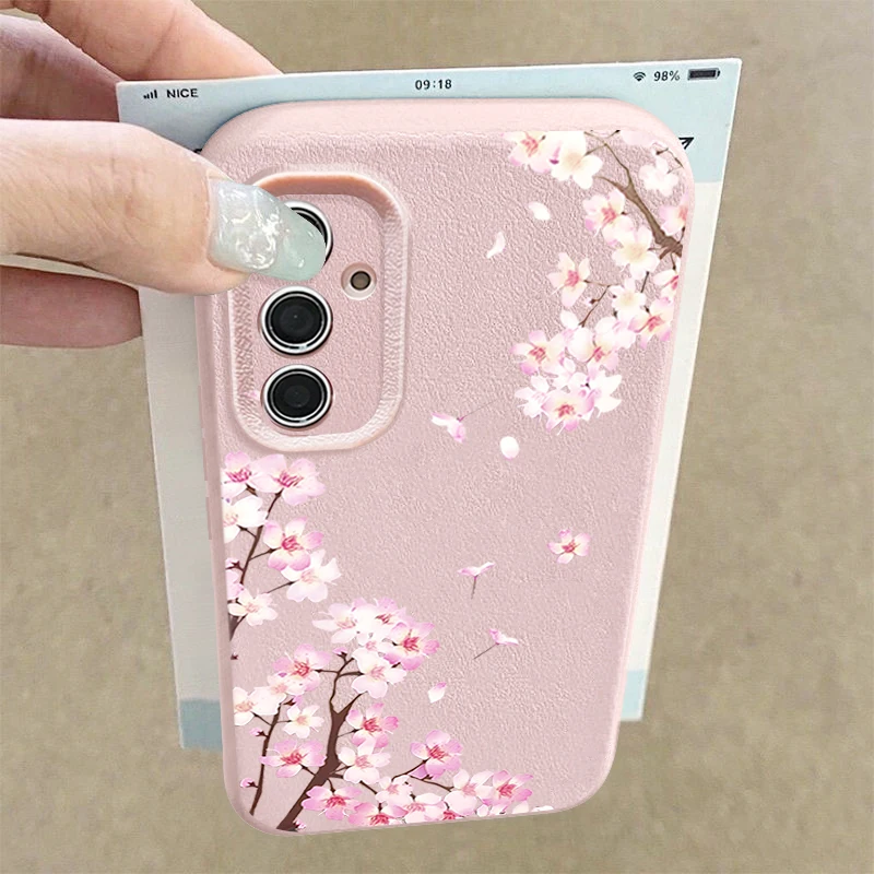 Pink Peach Blossom Case For Samsung Galaxy S26 S25 S24 Ultra S23 S22 S21 FE A54 A15 A35 A55 A16 A26 A36 A56 A17 A37 A57 5G Funda