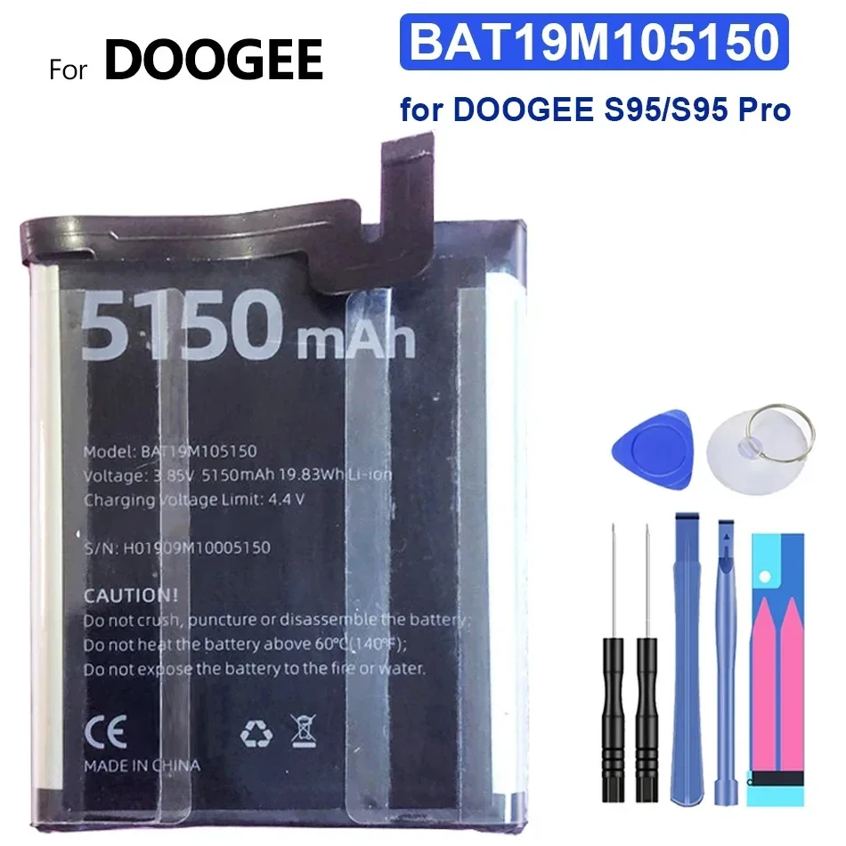 BAT19M105150 5150Mah Mobile Phone Battery For DOOGEE S95 Pro Free Tools + Tracking Number