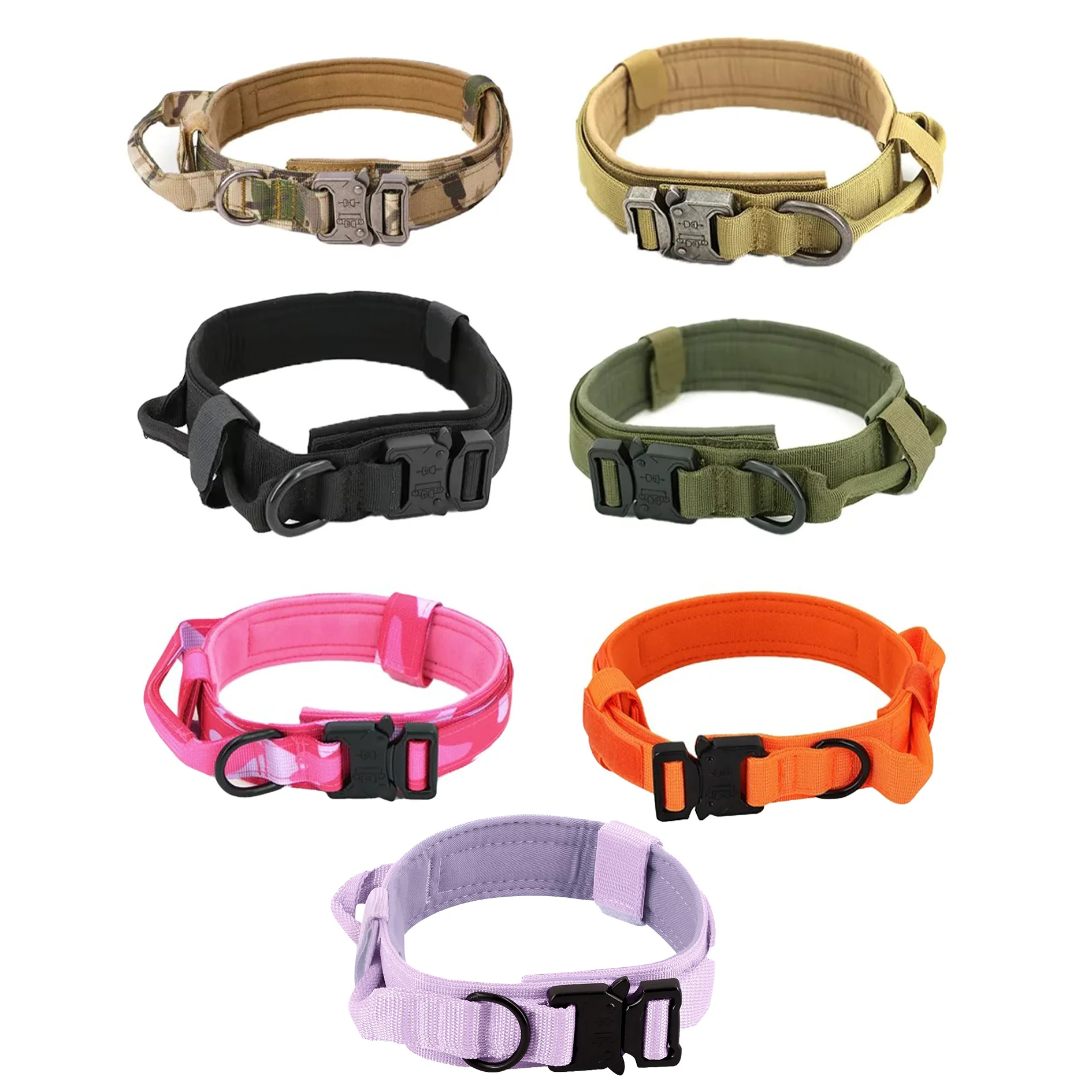 Tactical Dog Collar Adjustable Nylon Dog Supplies With Heavy Duty Metal Buckle Durable Training Collar For Medium And Large Dogs view 2