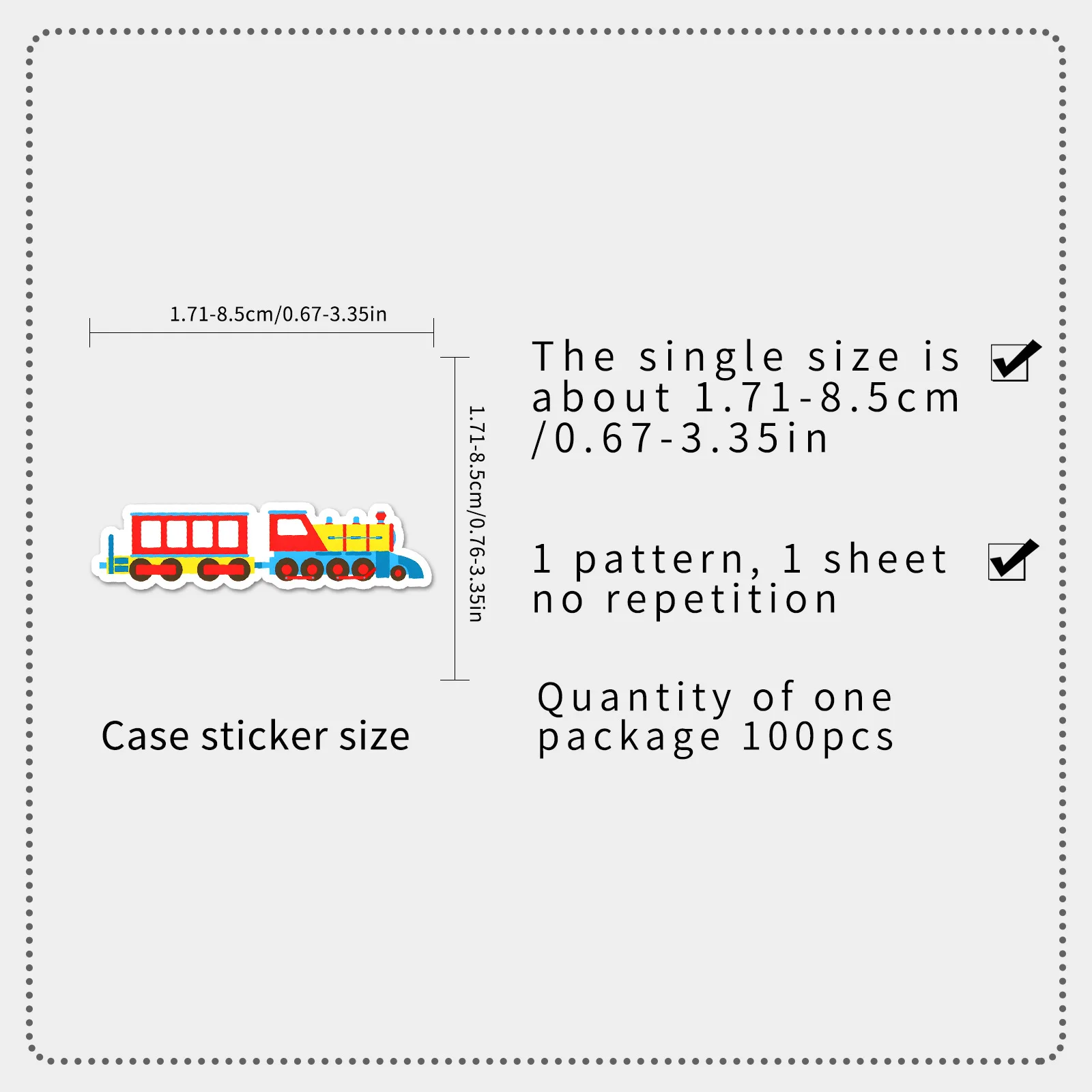 100 Pcs Cartoon Train Graffiti Stickers Vehicle Waterproof Vinyl Decals for Water Bottle Stationery Notebook Laptop Luggage