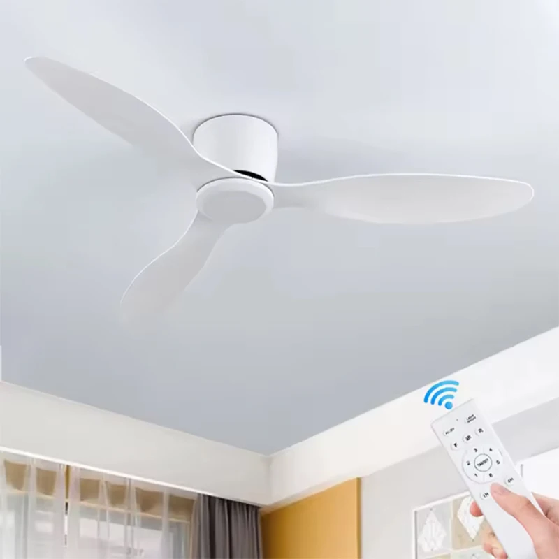 

42inch/52inch Ceiling Fan without Light 6-Speed Reversible Timer Outdoor Bedroom Living Room-White/Black/Wood Electric Fan